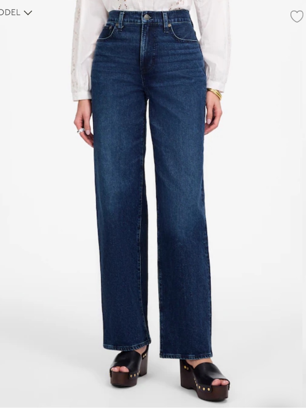 Madewell Dark Blue High-Rise Wide-Leg Jeans